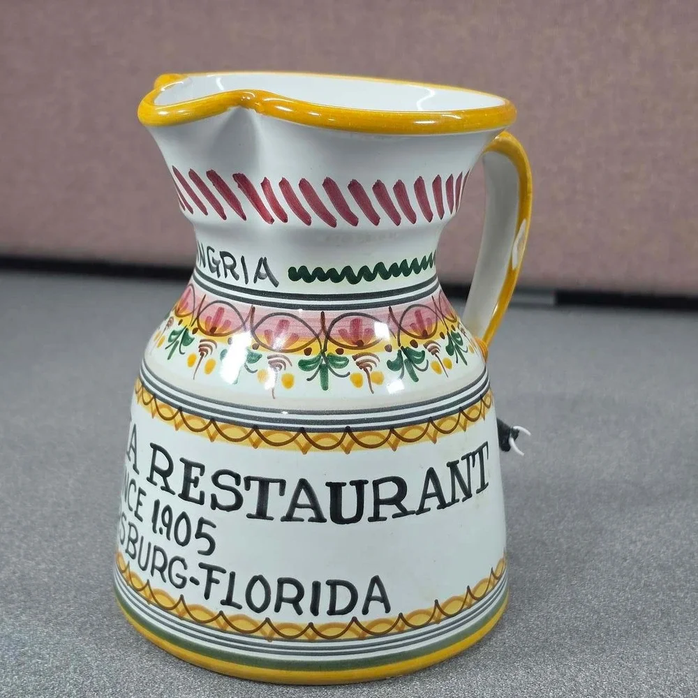 Columbia Restaurant Sangria Pitcher St. Petersburg FL De La Cal Fuente Floral